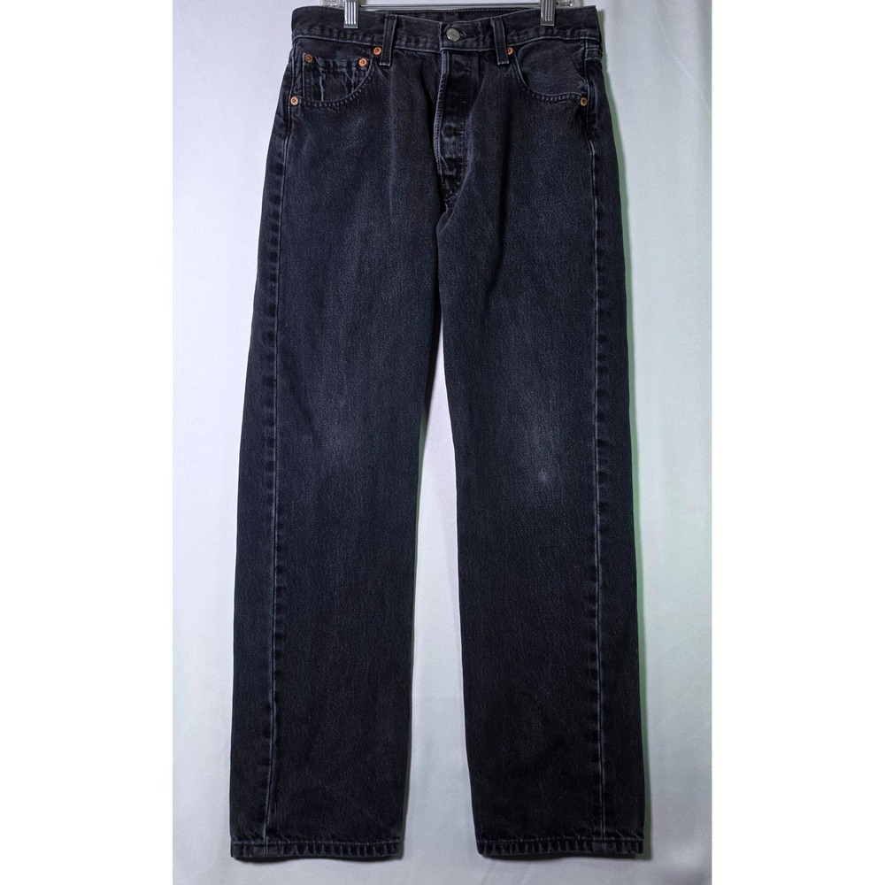 Levis 501 Original Fit Black Jeans Mens 30x30 Straight Leg Button Fly 00501-0660